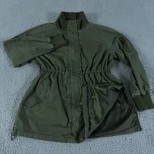 GAP Jacket Womens XS Olive Full Zip Cotton Lined Army Military Utility Canvas